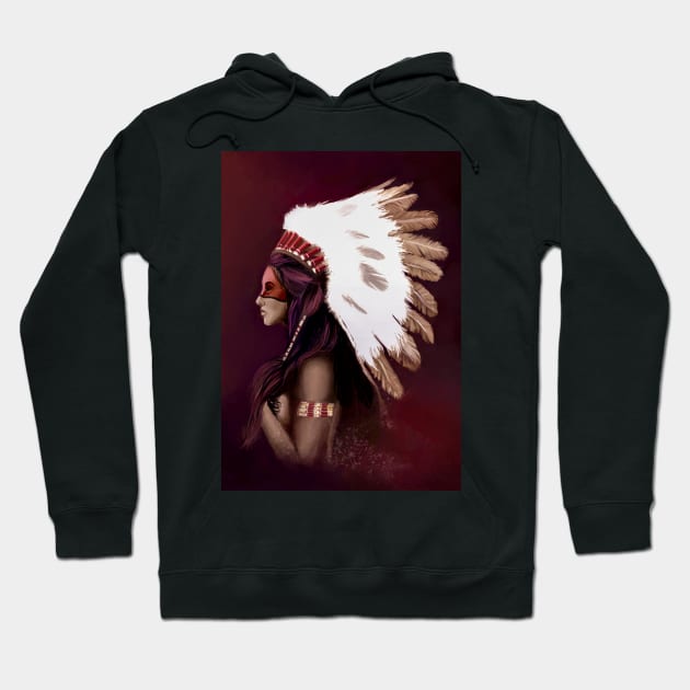 Female Native American Hoodie by Nightfrost